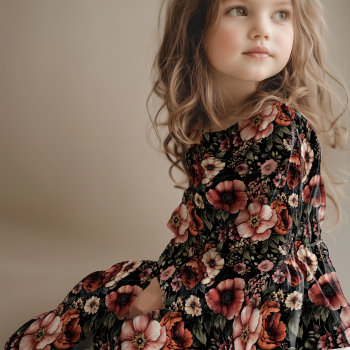 Cute Boho-Unicorns Boho Black Peach Flowers
